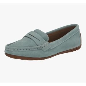 New Women's BLONDO Shellby Blue Suede Nubuck Leather Waterproof Loafer, Size 9